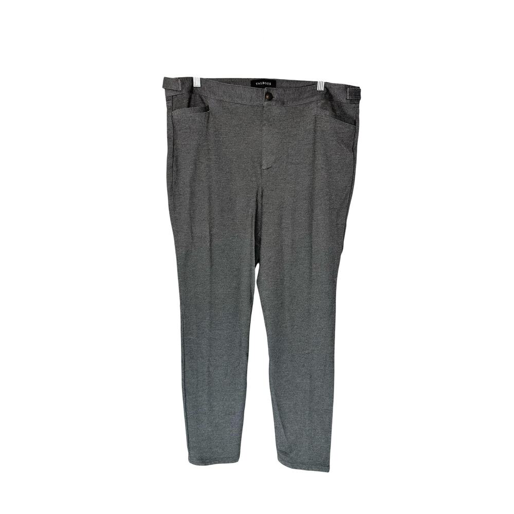 Talbots Lexington Pants Gray Office Work Career Business Skinny‎ Leg Size 14